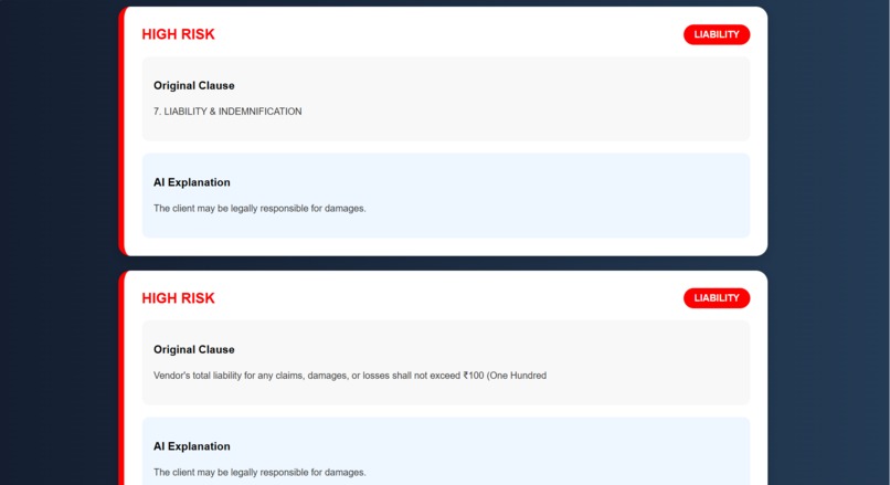 AI Contract Risk Flagging Tool – screenshot 3