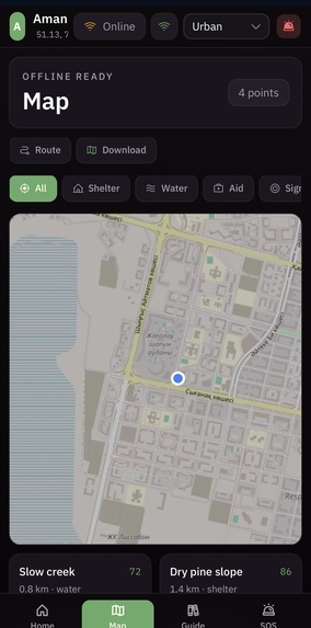 Aman — AI-Powered Survival Platform – screenshot 2