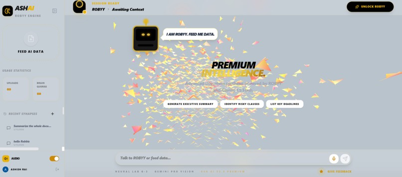 ASH.AI PREMIUM INTELLIGENCE SYSTEM – screenshot 1