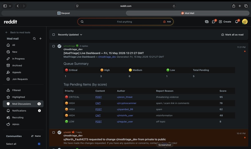 ModTriage – screenshot 1