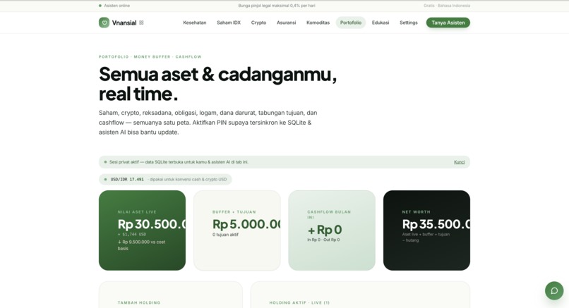 Vnansial: Autonomous AI Financial Guardian for Indonesia – screenshot 1
