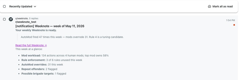 Weeknote – screenshot 3