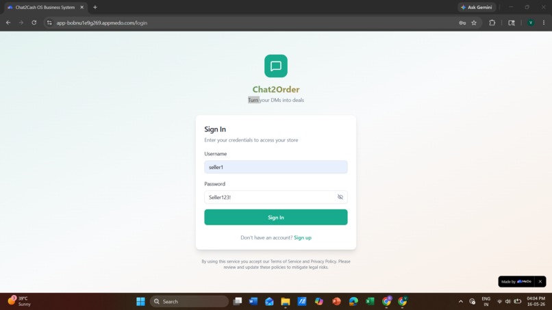Chat2Order – screenshot 3