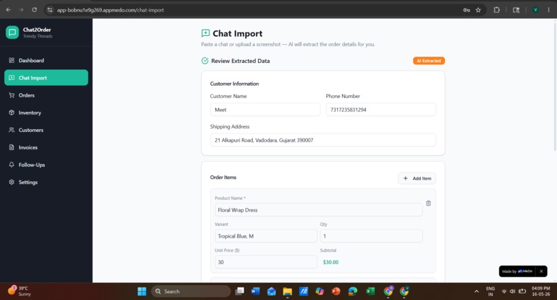 Chat2Order – screenshot 5