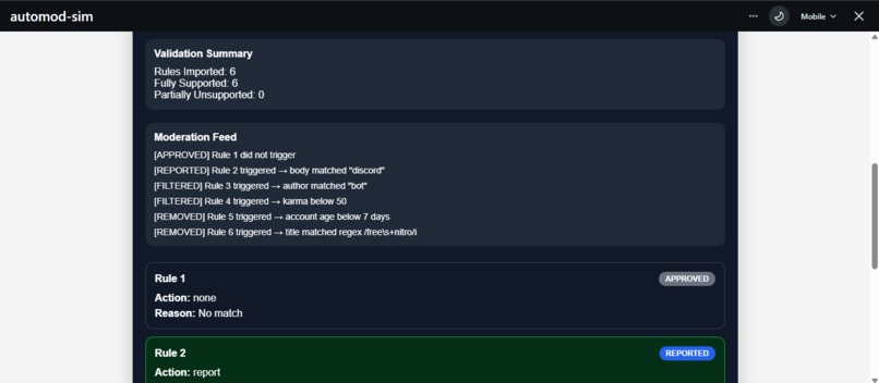 AutoMod Playground – screenshot 3