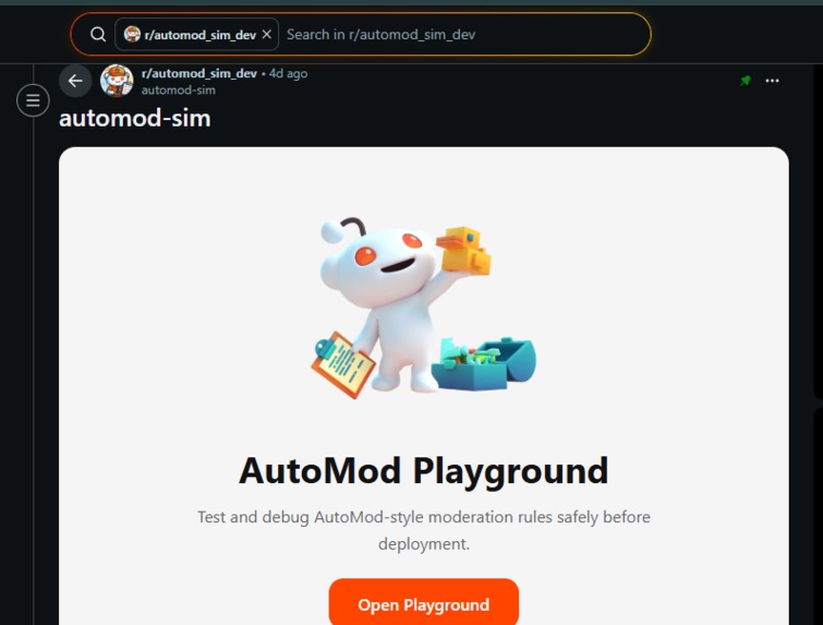 AutoMod Playground – screenshot 1