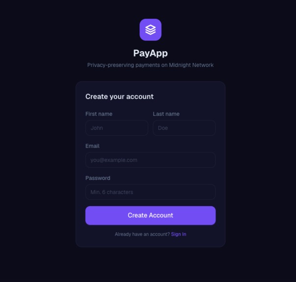 blogchain payment application – screenshot 1