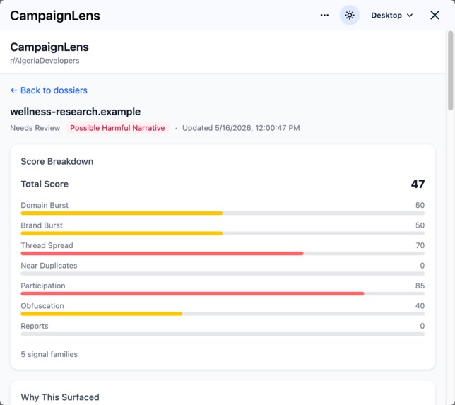 CampaignLens – screenshot 2