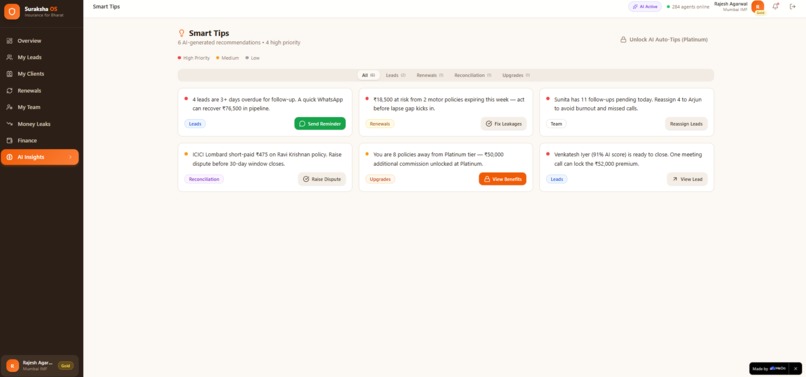 Suraksha OS - Insurance CRM – screenshot 1