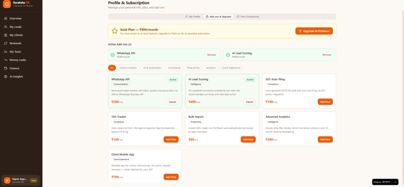 Suraksha OS - Insurance CRM – screenshot 2