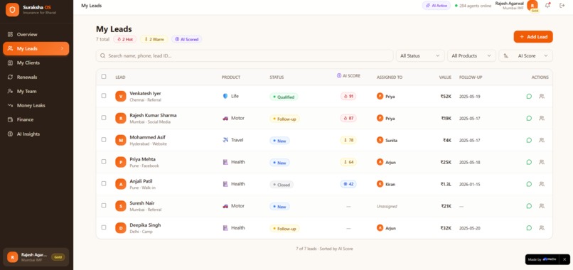 Suraksha OS - Insurance CRM – screenshot 4
