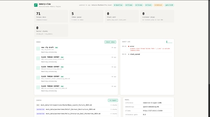 MemoryClaw – screenshot 1