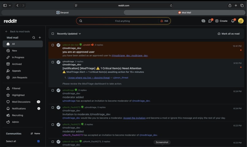 ModTriage – screenshot 2