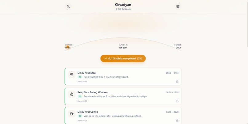 Circadyan - Your sun-synced rules and habits – screenshot 1