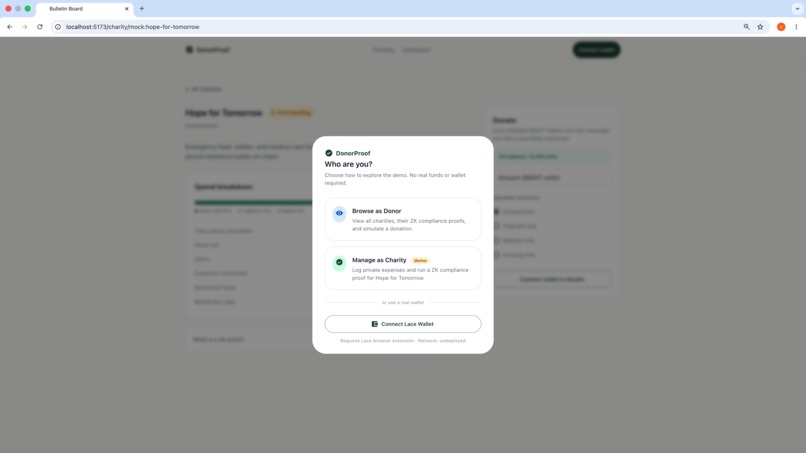 DonorProof – screenshot 1