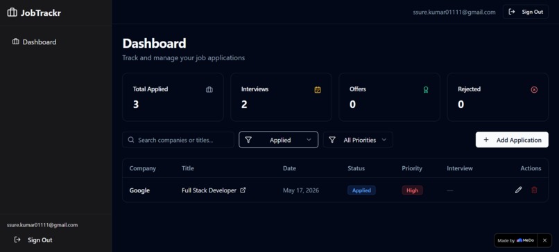 JobTrackr — Smart Job Application Tracker – screenshot 1