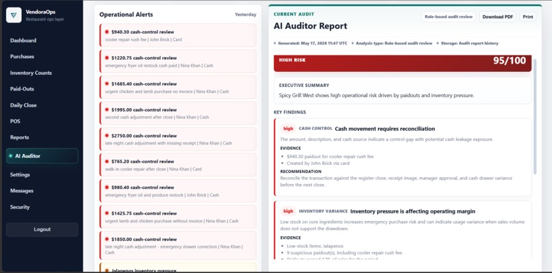 Vendora AI Restaurant Auditor – screenshot 5