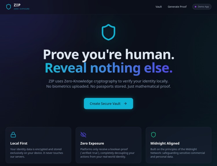 ZIP — Zero-Exposure Identity Proof – screenshot 2
