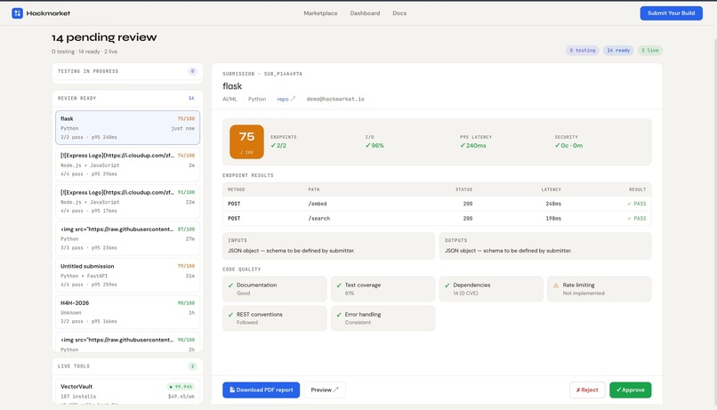 HackMarket – screenshot 3