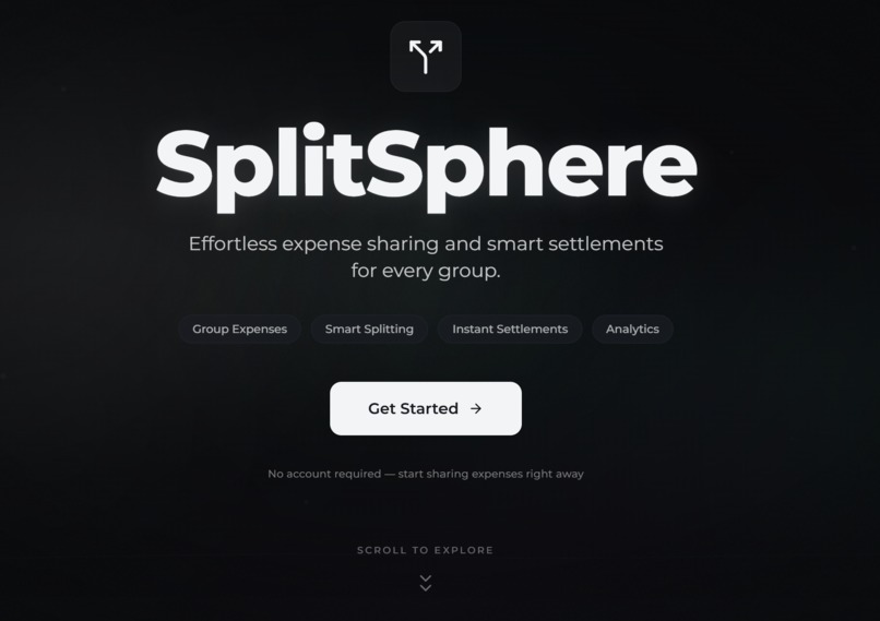 SplitSphere — Smart Expense Sharing – screenshot 1