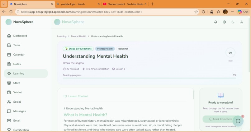 NovaSphere Learning Hub – screenshot 2