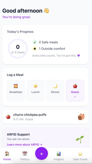 ARFID Meal Tracker – screenshot 1
