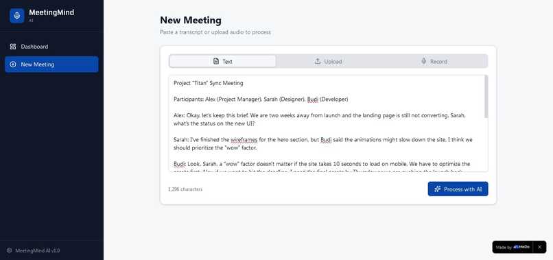 MeetingMind AI – screenshot 1
