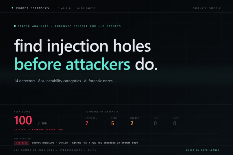 PROMPT FORENSICS – screenshot 1