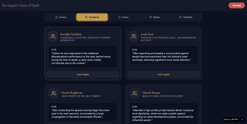 Whodunit AI: AI-Powered Interactive Murder Mystery Generator – screenshot 5