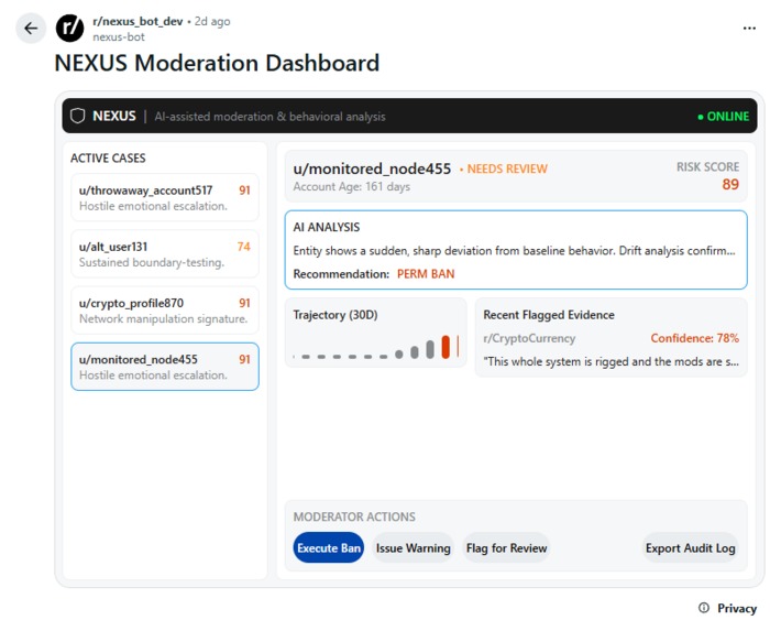 NEXUS Moderation Intelligence – screenshot 2