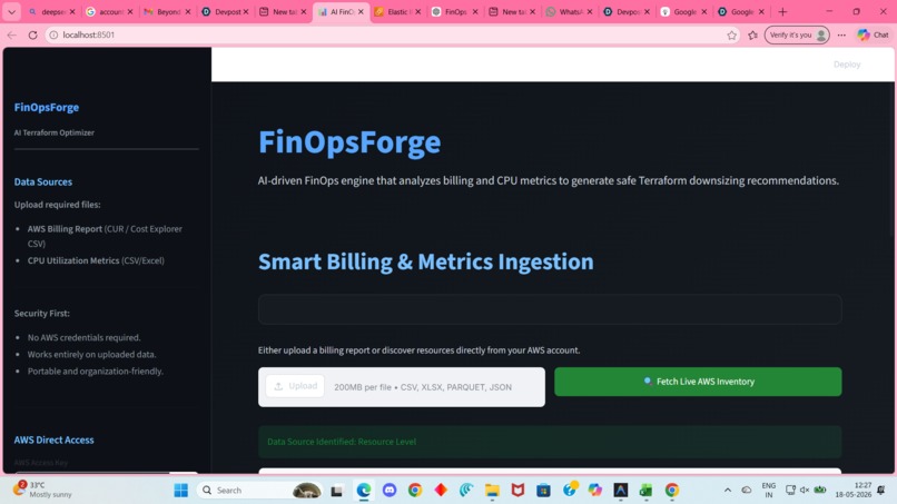 FinOpsForge — AI Optimizer for Terraform Infrastructure – screenshot 1
