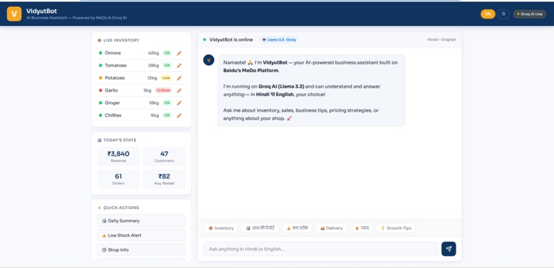 VidyutBot – AI Business Assistant for Everyone – screenshot 1