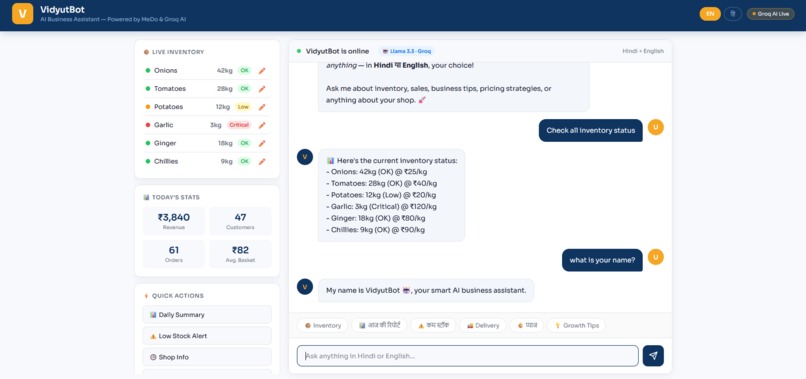 VidyutBot – AI Business Assistant for Everyone – screenshot 3