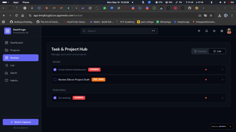 DashForge – screenshot 2