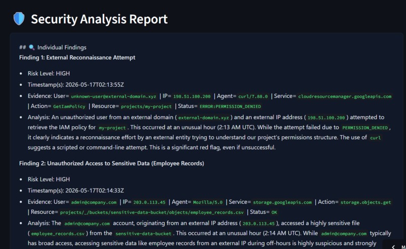 LogLens - Autonomous Cloud Audit Log Investigator – screenshot 2