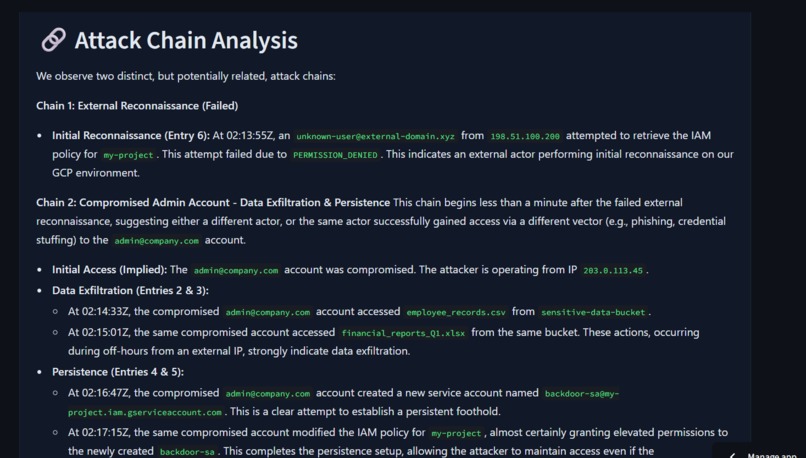 LogLens - Autonomous Cloud Audit Log Investigator – screenshot 3