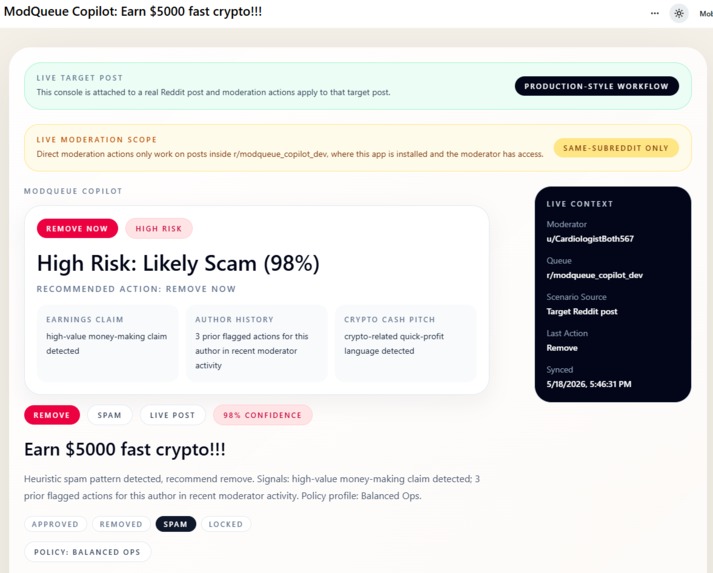 ModQueue Copilot – screenshot 1