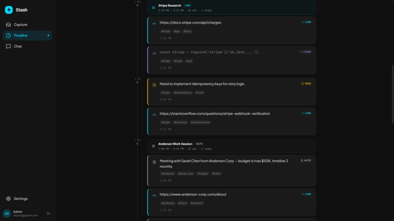 Stash : Paste Anything. Find Everything. Replay Your Day. – screenshot 1
