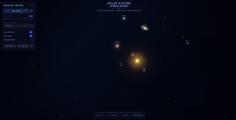 Interactive Solar System Simulator – screenshot 2