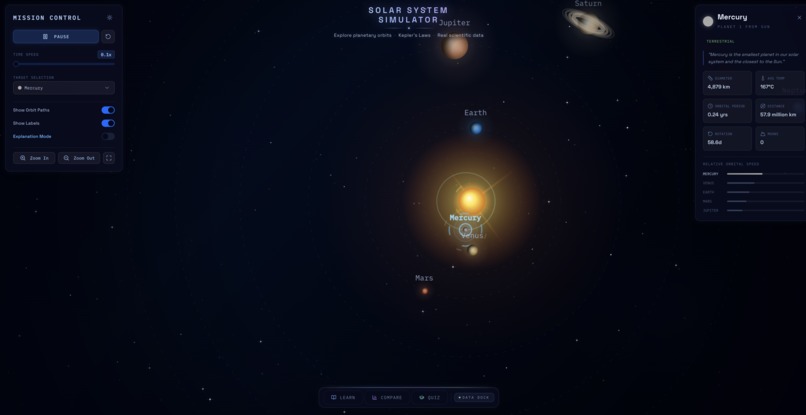 Interactive Solar System Simulator – screenshot 5