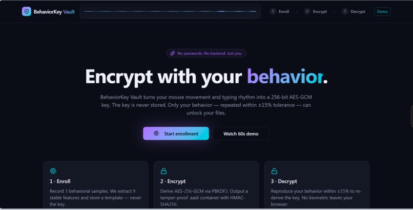 BehaviorKey Vault – screenshot 1