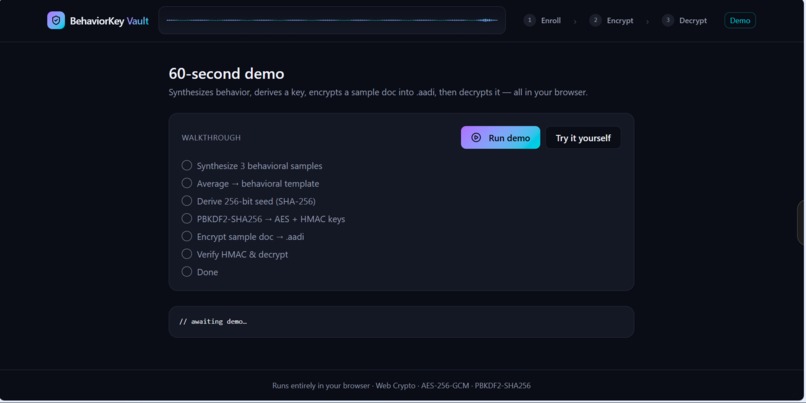 BehaviorKey Vault – screenshot 2
