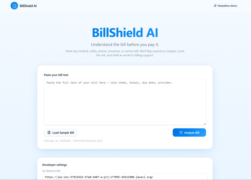 BillShield AI – screenshot 1