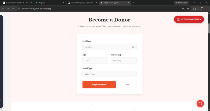 Blood Donor Matching System – screenshot 3