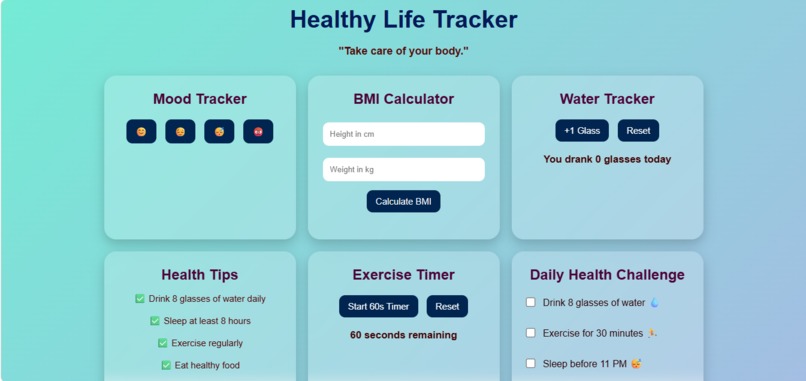 Healthy Life Tracker – screenshot 1