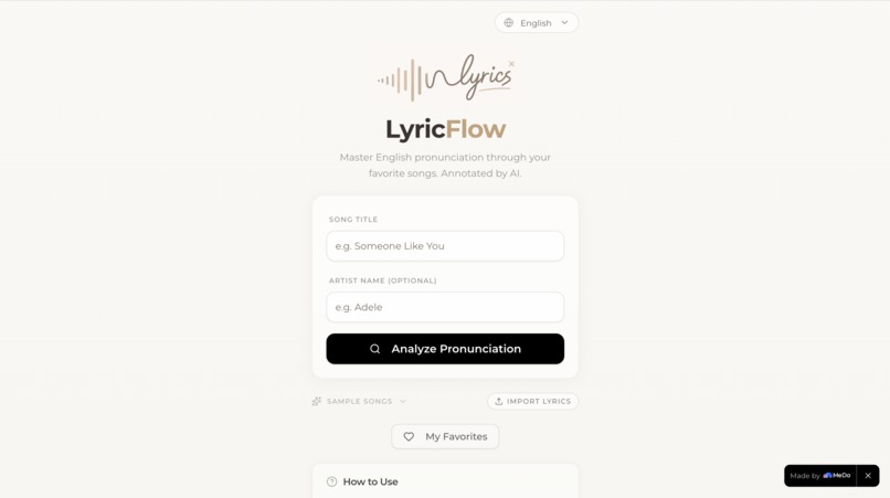 LyricFlow — English Song Pronunciation Annotator – screenshot 1