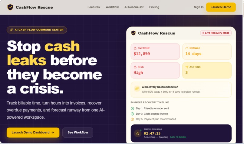 CashFlow Rescue OS – screenshot 1