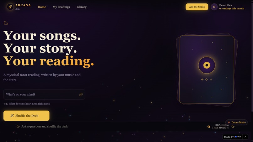Arcana.fm - Interactive Music Divination App – screenshot 3