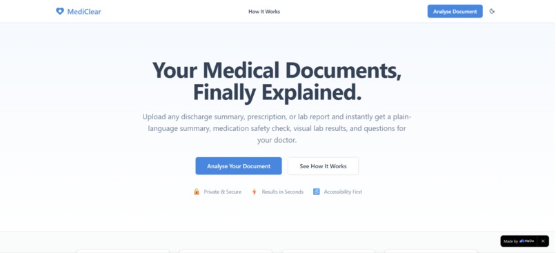 MediClear: Health Document Interpreter – screenshot 1