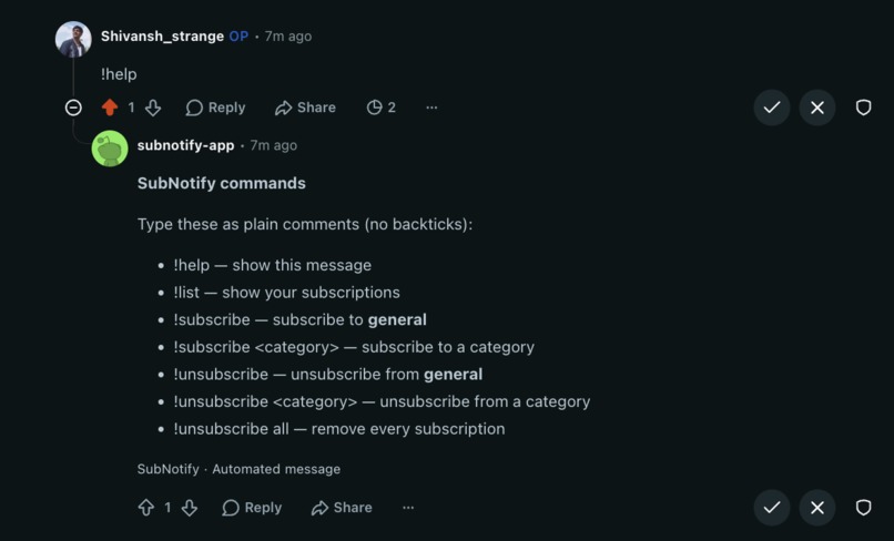 SubNotify – screenshot 1